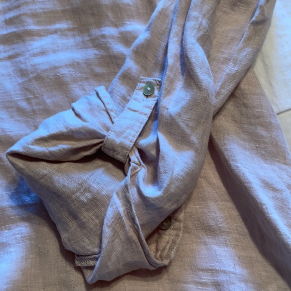 JNY Linen roll sleeve top - Picture 3 of 4